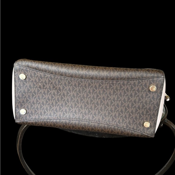 Michael Kors Voyager Medium Brown & Pink Tote Pocketbook Bag Logo Gold - Picture 5 of 5